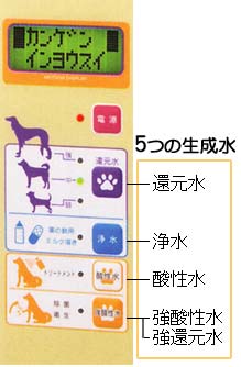 強酸性水生成器ドギーパドル5つの生成水